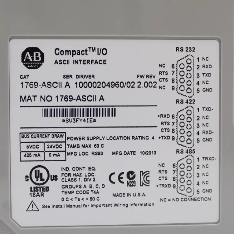 Allen Bradley 1769 ASCII